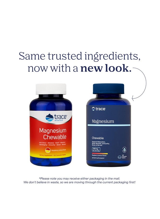 Trace Minerals - Trace Minerals | Magnesium Chewable Supplement for Adults and Kids | from Magnesium Glycinate and Citrate | Sugar Free | Raspberry Lemon | 120 ct, 30 Servings - Image 1