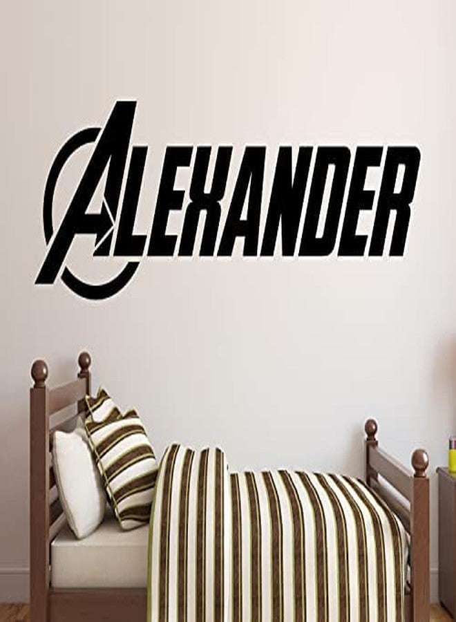 Decalzone Inc Personalized Superhero Name Wall Decal - Boy Name Wall Decal Nursery Wall Decoration - Superhero Decal Vinyl Wall Decal Boys Name Decal Vinyl Sticker (42" Wide) - Image 1