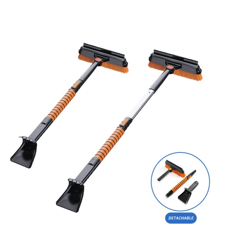3in1 Ice Scrapers for Car Scalable Snow Brush Snow Shovel with Foam Handle 180° Foldable Brush Head Easy to Install and Disassemble - Image 1
