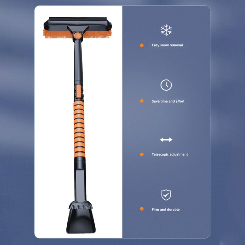 3in1 Ice Scrapers for Car Scalable Snow Brush Snow Shovel with Foam Handle 180° Foldable Brush Head Easy to Install and Disassemble - Image 3