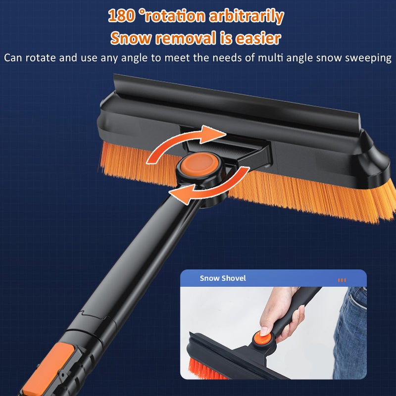 3in1 Ice Scrapers for Car Scalable Snow Brush Snow Shovel with Foam Handle 180° Foldable Brush Head Easy to Install and Disassemble - Image 2