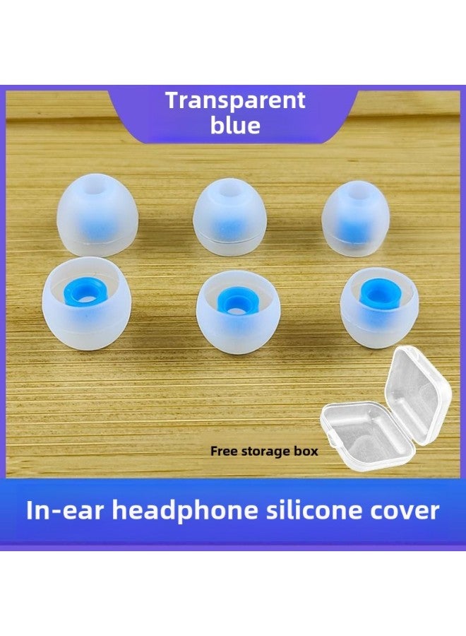 Universal In-Ear Headset Silicone Soft Plug Rubber Cover Plug Ear Cap Bluetooth Earphone Cover Protective Cover Plug Accessories-Color:In-ear Round Mouth Earphone Plug * Transparent Blue-Model:Large 1 - Image 1