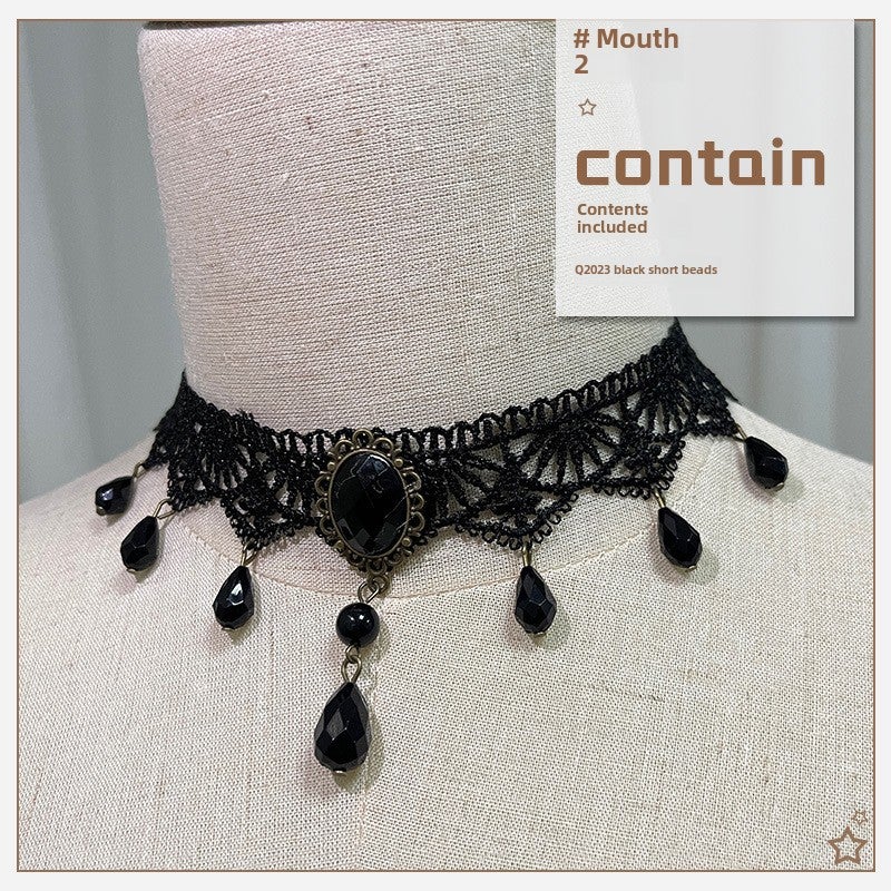 Kids Halloween Witch Cosplay Butterfly Fairy Dress Black Bead Necklace