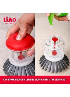 Liao LIAO Liao Dish Brush With Soap Dispenser, Assorted  - Image 3