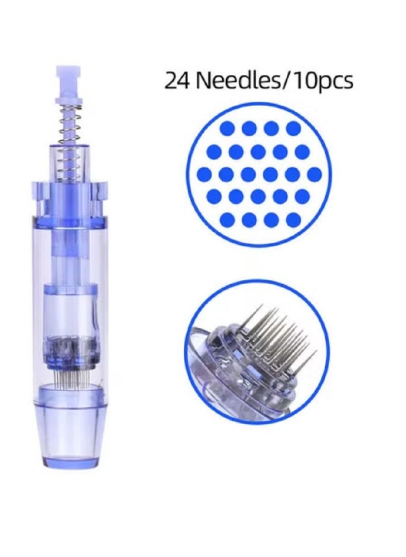 Dr.pen - 10-Piece Per Bags Needle Cartridge for Derma Pen A1 Microneedling Pen 24 Pin Cartridge - Image 1