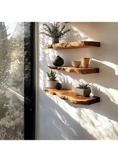 Home Gallery 3 Set Of Rectangle Wooden Floating Shelf 70x20 cm  - Image 2