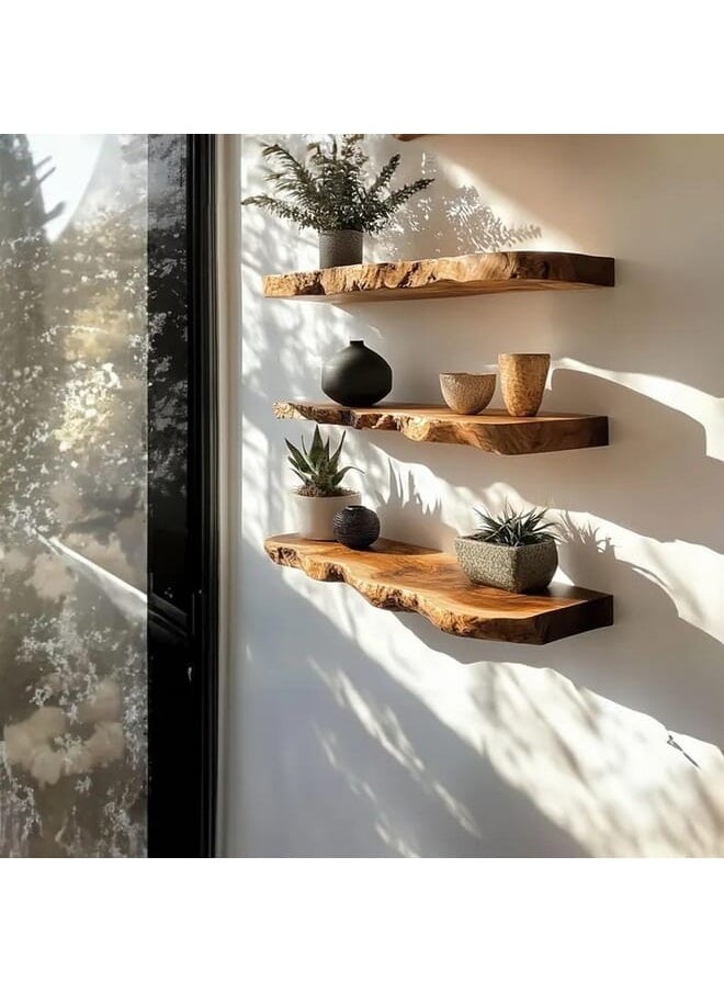 Home Gallery - 3 Set Of Rectangle Wooden Floating Shelf 70x20 cm - Image 1