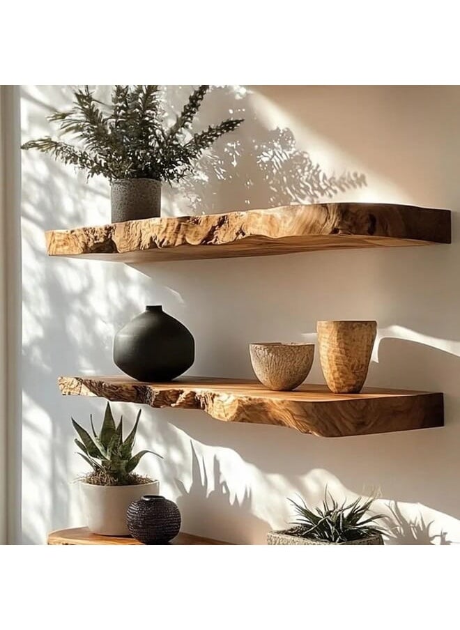 Home Gallery - 3 Set Of Rectangle Wooden Floating Shelf 70x20 cm - Image 1