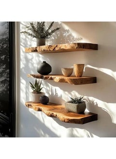 Home Gallery 3 Set Of Rectangle Wooden Floating Shelf 70x20 cm  - Image 1