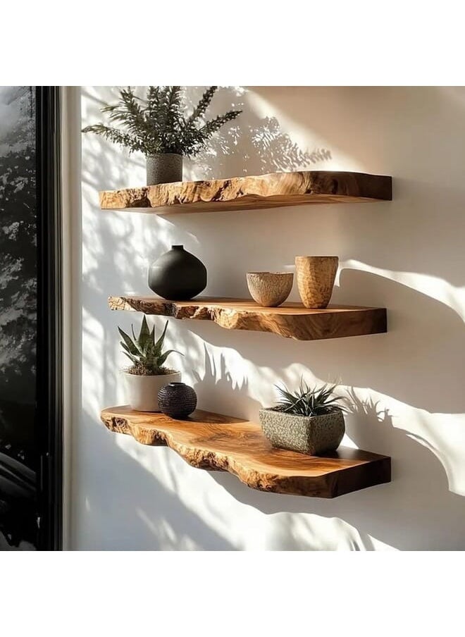 Home Gallery - 3 Set Of Rectangle Wooden Floating Shelf 70x20 cm - Image 1