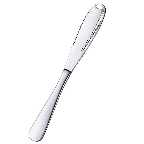 Prostuff.in Butter Spreader Knife Curler Slicer 3 in 1 Professional Chef Knife with Serrated Edge, Stainless Steel,1 Pcs - Image 1
