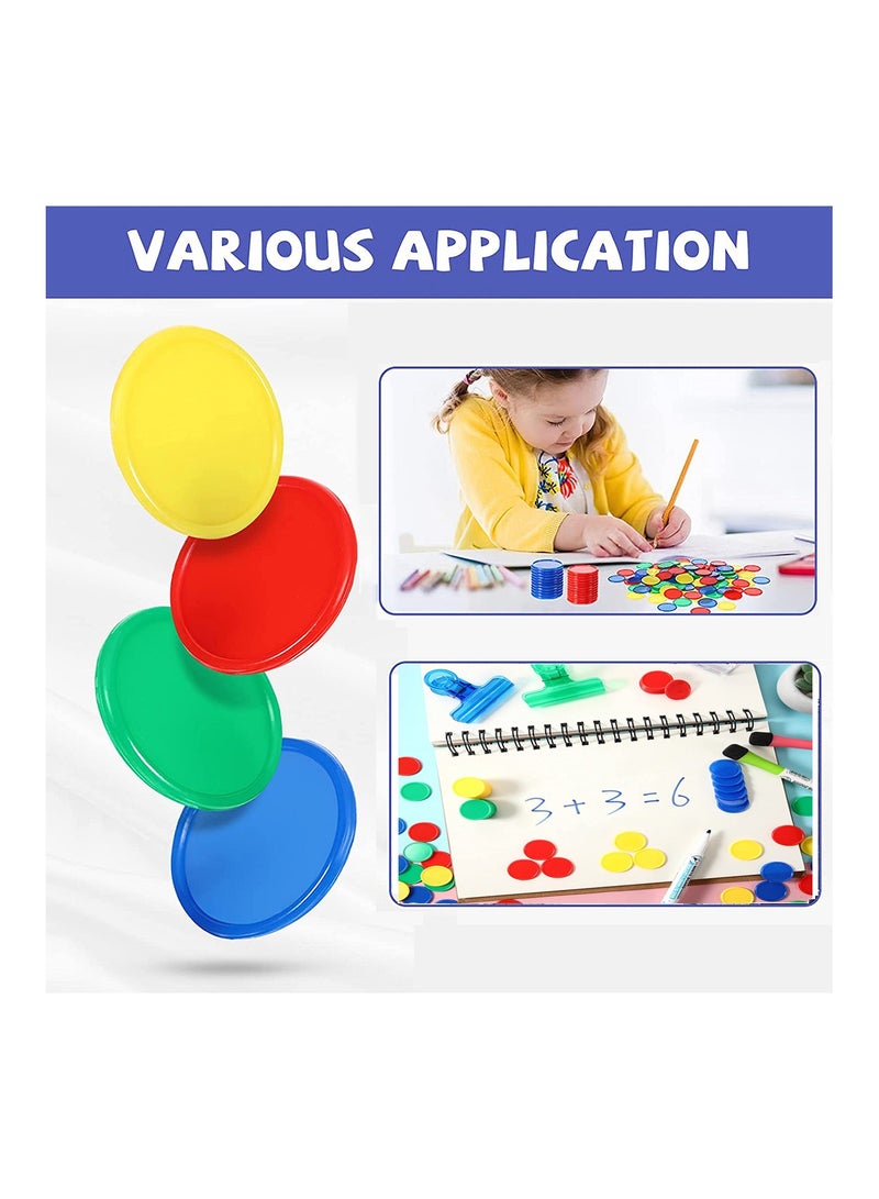 KASTWAVE Round Chips Learning Toys 160 Pcs/Set 4 Color Round Chips Counting Numbers Teaching for Crafts Decoration Plastic Counting Chips for Math  - Image 4