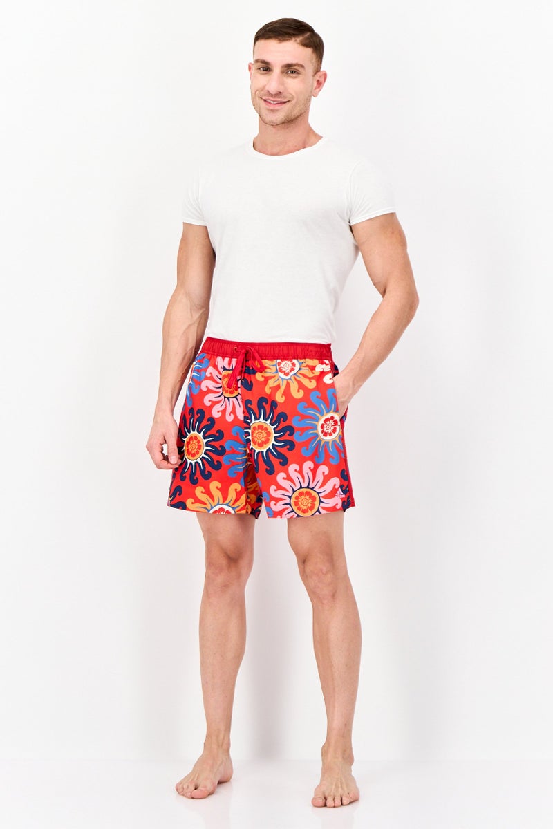 Adidas Men Drawstring All Over Printed Board Shorts, Multicolor - Image 4