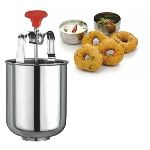 MVM Enterprise Mendu Vada Maker Stainless Steel Ultimate Medu Vada Maker Machine Donut Maker Crispy Perfect Shape Homemade Donuts South Indian Utensils Medu Wada Dispenser - Image 1