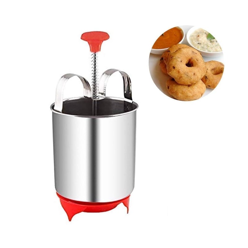 MVM Enterprise Mendu Vada Maker Stainless Steel Ultimate Medu Vada Maker Machine Donut Maker Crispy Perfect Shape Homemade Donuts South Indian Utensils Medu Wada Dispenser - Image 5