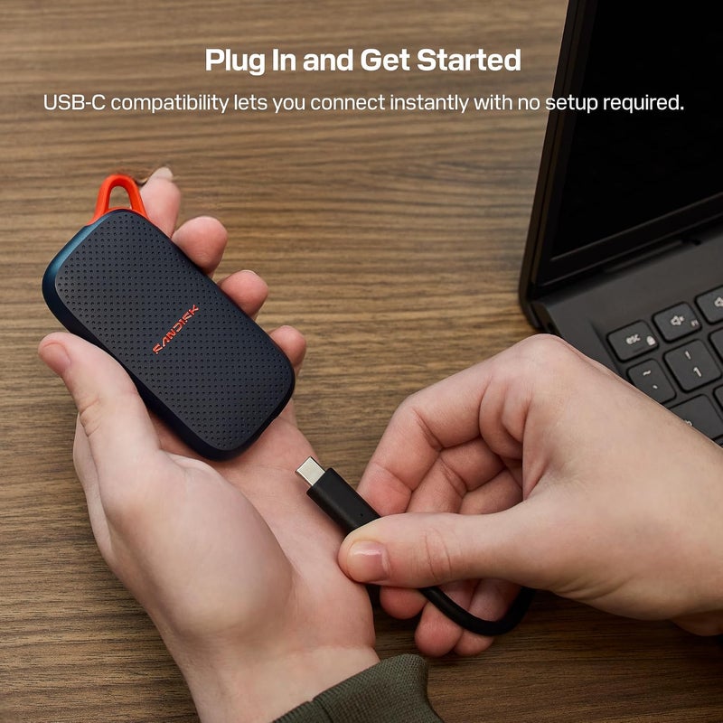 sandisk 1TB Portable SSD Drive, Up to 1000MB/s Read Speed, USB-C, USB 3.2 Gen 2, PC & Mac Compatible Solid State Drive, SDSSDE31-1T00-G25 1 TB - Image 4