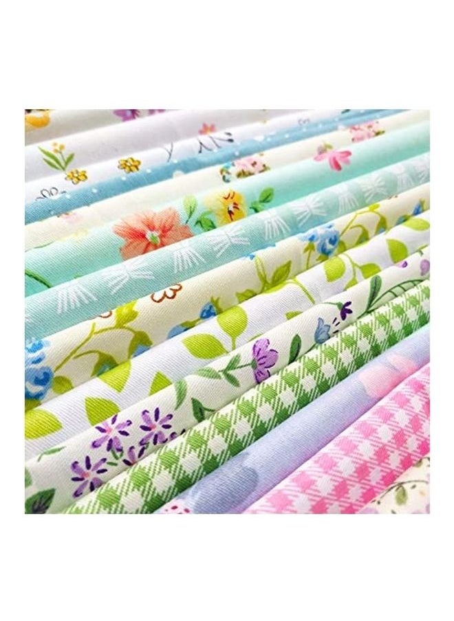 NIBEMINENT Pack Of 25 Floral Printed Cotton Quilting Precut Square Sheets Multicolour 