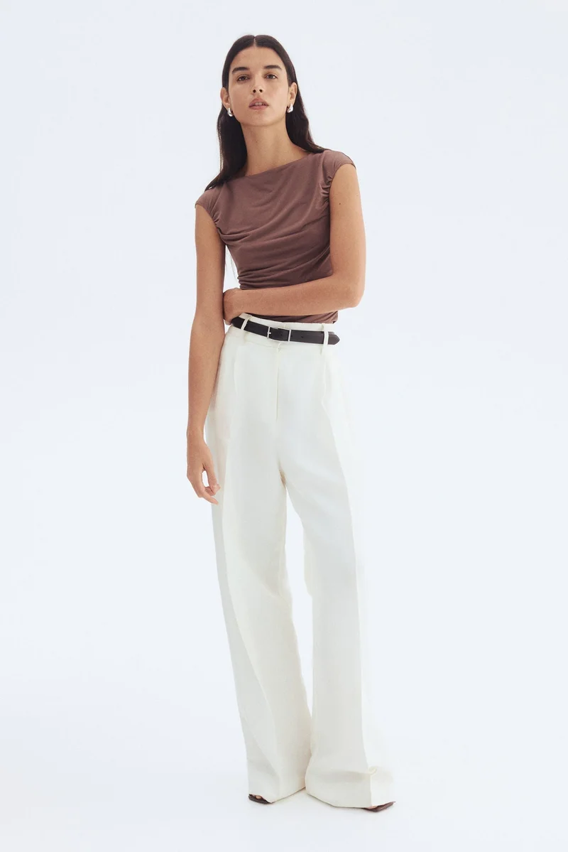 H&M Draped cap-sleeved top