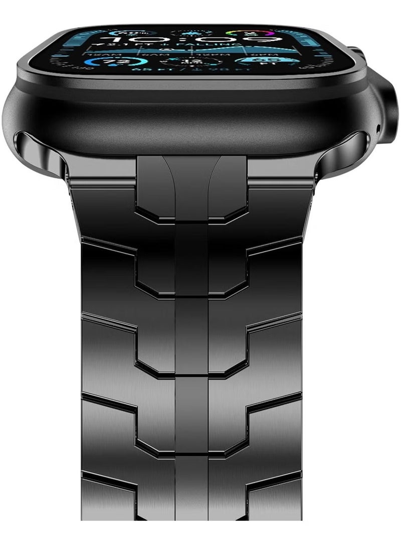 TIGER Stainless Steel Strap for iWatch 49mm, 46mm, 45mm, 44mm, 42mm – Black Replacement Band for Apple Watch Ultra 3, Ultra 2, Ultra, Series 10, 9, 8, 7, SE, 6, 5, 4, 3, 2, 1 – Durable, Sleek, and Adjustable - Image 5