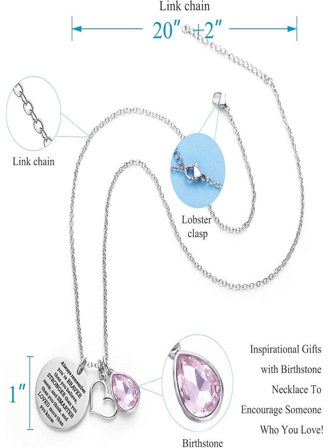 LParkin You Are Braver Than You Believe Awareness Necklace Birthstone Graduation Gift Best Friend Encouragement Gifts … - Image 2