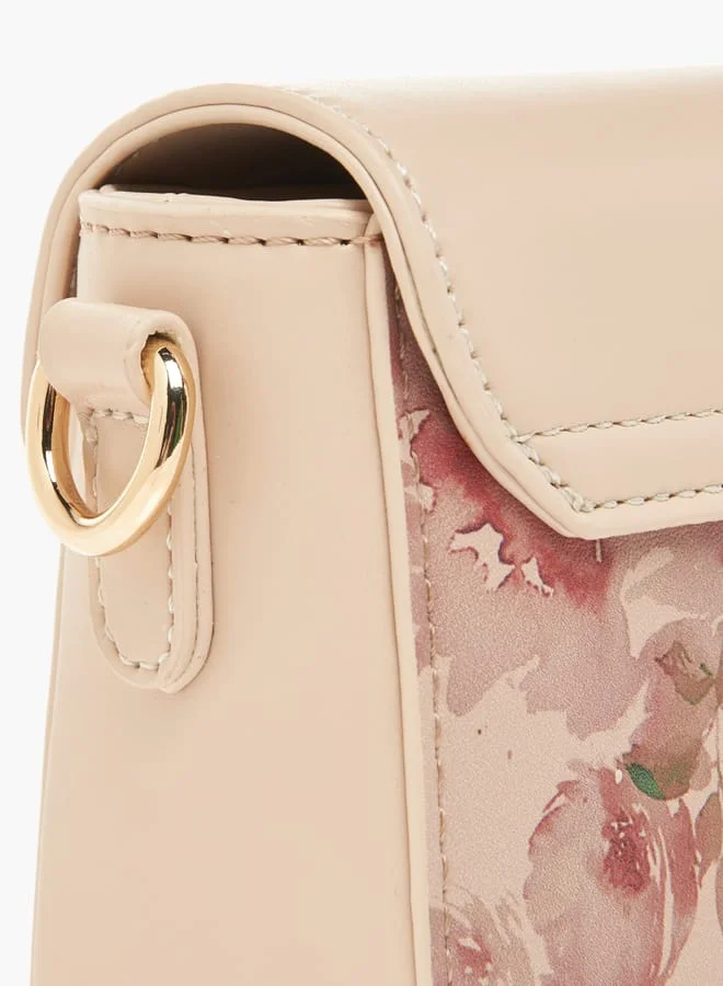فلورا بيلا من شو إكسبرس Womens Floral Print Crossbody Bag With Chain Strap And Magnetic Button Closure