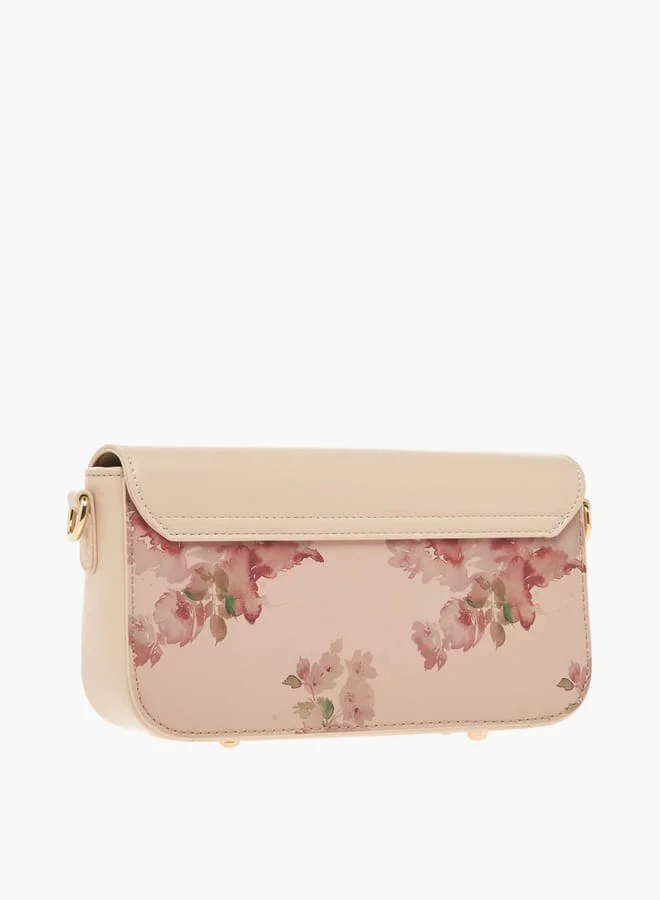 فلورا بيلا من شو إكسبرس Womens Floral Print Crossbody Bag With Chain Strap And Magnetic Button Closure