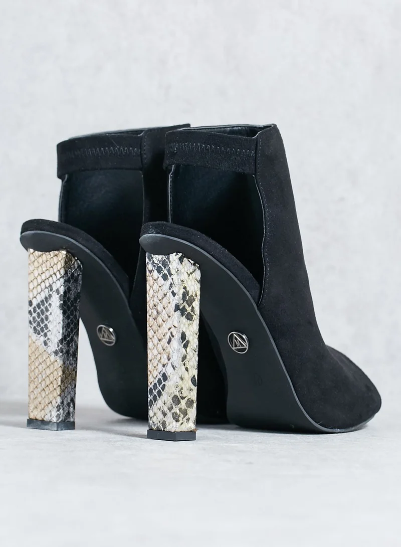 Missguided Black Contrast Block Heeled Boots
