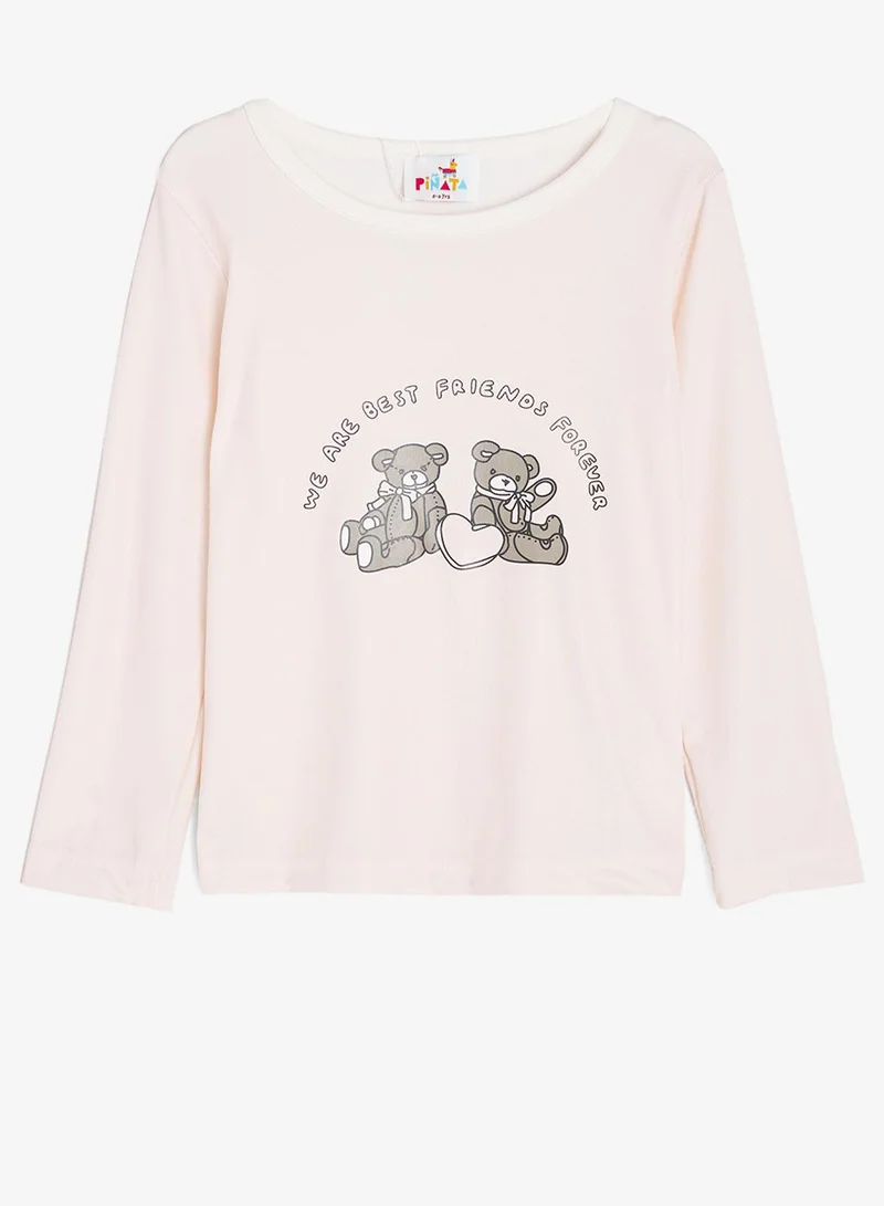 Pinata  Cute Bear Printed Long Sleeve Pyjamas for Women | Best Price UAE