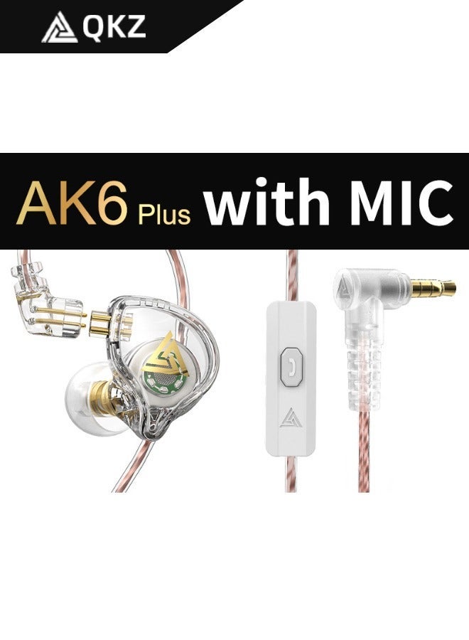 كيو كي زد سماعات QKZ AK6 Plus داخل الأذن ديناميكية مع ميكروفون، سماعات HiFi سلكية بمقبس 3.5 ملم للموسيقى والألعاب والرياضة - Image 1