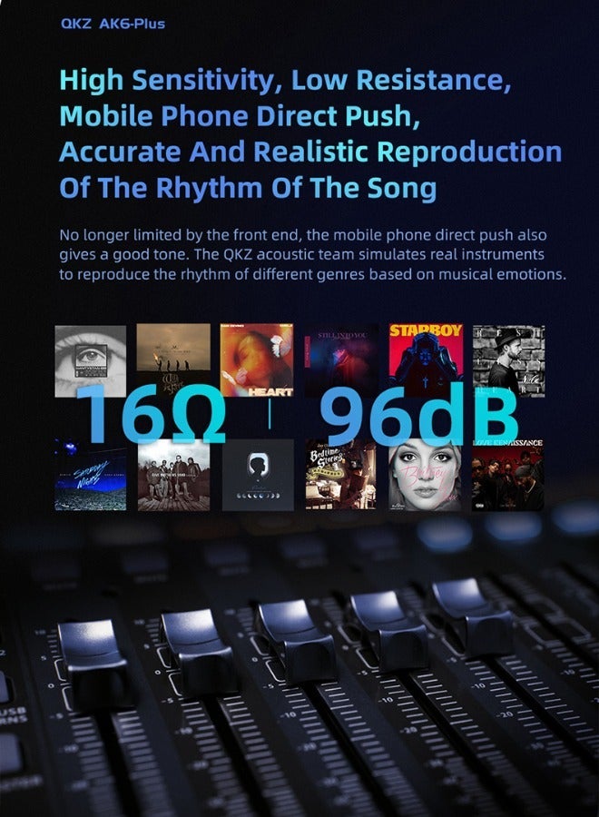 كيو كي زد سماعات QKZ AK6 Plus داخل الأذن ديناميكية مع ميكروفون، سماعات HiFi سلكية بمقبس 3.5 ملم للموسيقى والألعاب والرياضة - Image 5