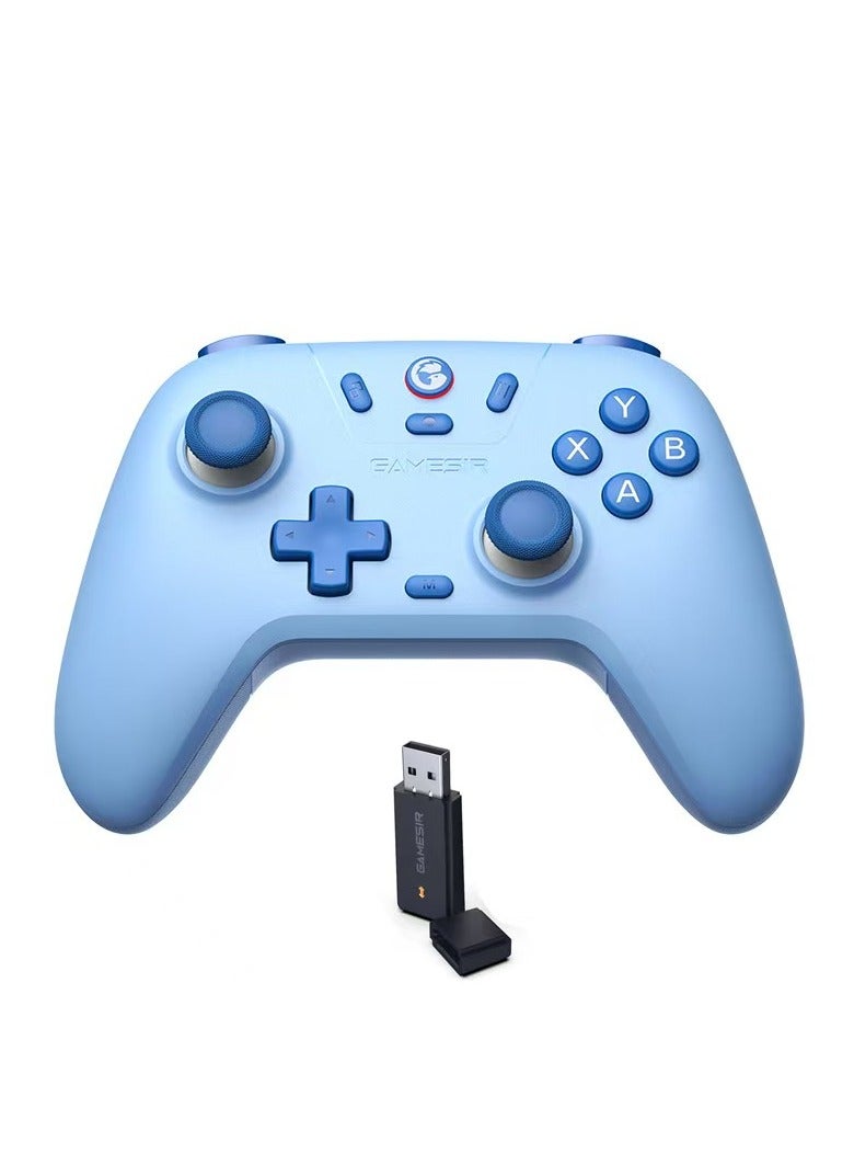 وحدة تحكم GameSir Nova Lite اللاسلكية 2.4 جرام لأجهزة الكمبيوتر التي تعمل بنظام Windows وiPhone وAndroid وSwitch وSteam Deck، وحدة تحكم ألعاب بلوتوث مع مشغل تأثير هول وتوربو واهتزاز هدير (أزرق محيطي) - Image 1
