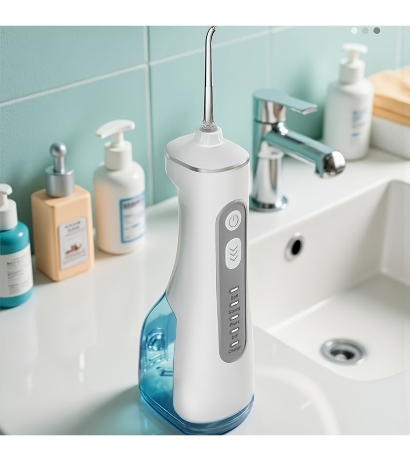 Portable Electric Water Flosser With 4 Replaceable Nozzles High Pressure Pulse Water Jet Usb Rechargeable Multi Mode Settings Compact Oral Care Tool For Teeth Gaps And Travel - Image 1