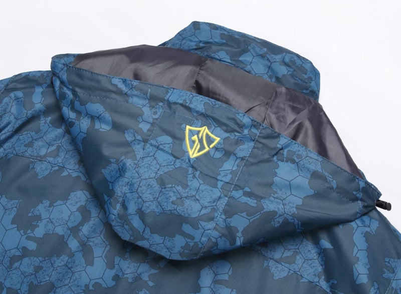 GIISAM Mens Windproof Jacket Waterproof Lightweight Mountain Sport Jacket for Men Hooded Windbreaker Raincoat (Camo Blue,3XL) - Image 5
