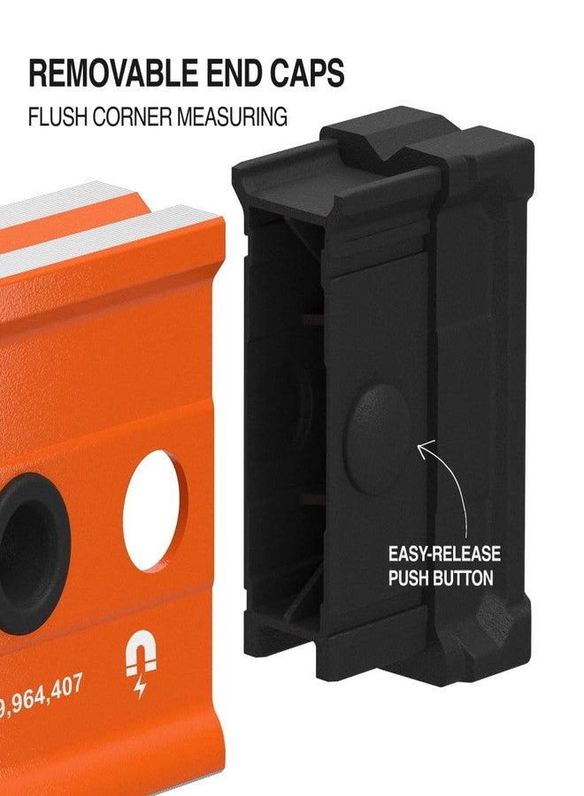 Klein Tools 93524MAG 24-Inch Box Level, Magnetic Box Beam Bubble Level, 3 Vials, High Visibility Orange, Aluminum Body, V-Groove and Magnet Track - Image 5