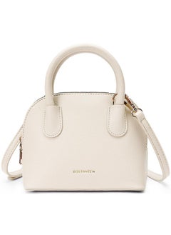 Bostanten Small Crossbody Bag Mini Purses For Women Trendy Cute Vegan Leather Satchel Handbag With Detachable Shoulder Strap Beige  - Image 1
