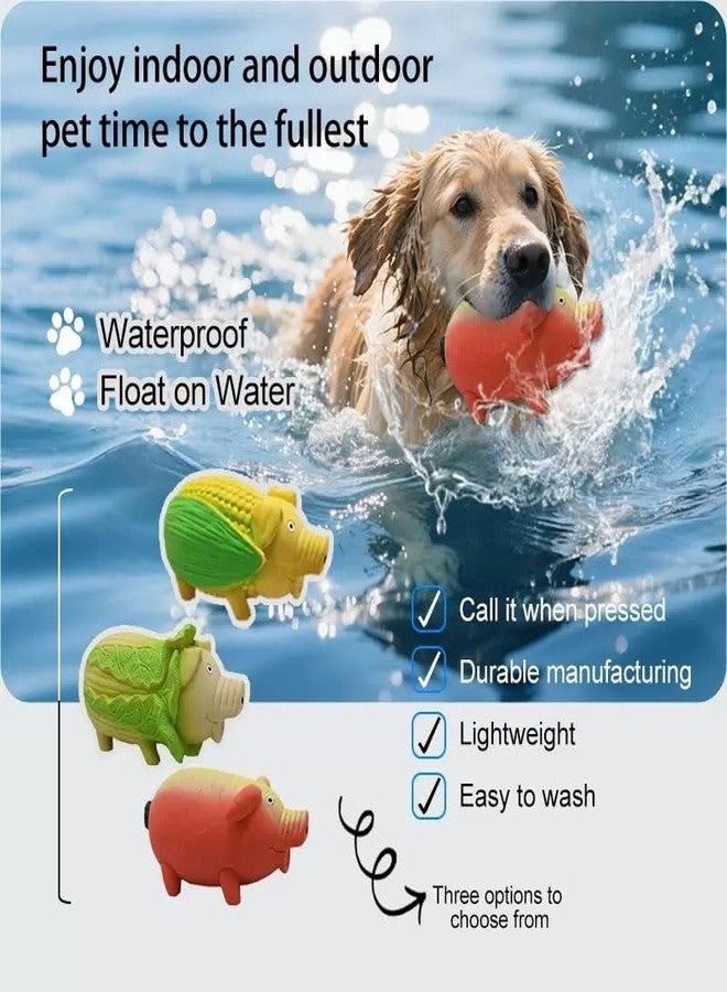 ZHENJIER Dog Squeaky Toy, 2 Pack Latex Chew Toys with Oinks Sound Squeaker Cabbage&Carrots Grunting Pig Dog Toy Durable Dogs Squeeze Toy for Small Medium Large Dog Dental Biting Chasing to Kill Boring Time - Image 2