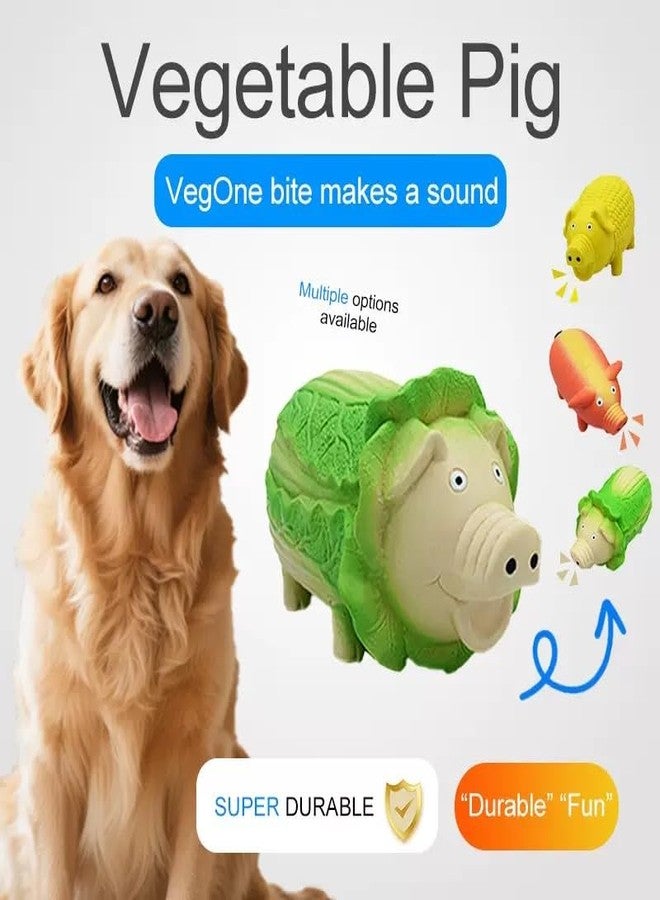 ZHENJIER Dog Squeaky Toy, 2 Pack Latex Chew Toys with Oinks Sound Squeaker Cabbage&Carrots Grunting Pig Dog Toy Durable Dogs Squeeze Toy for Small Medium Large Dog Dental Biting Chasing to Kill Boring Time - Image 5