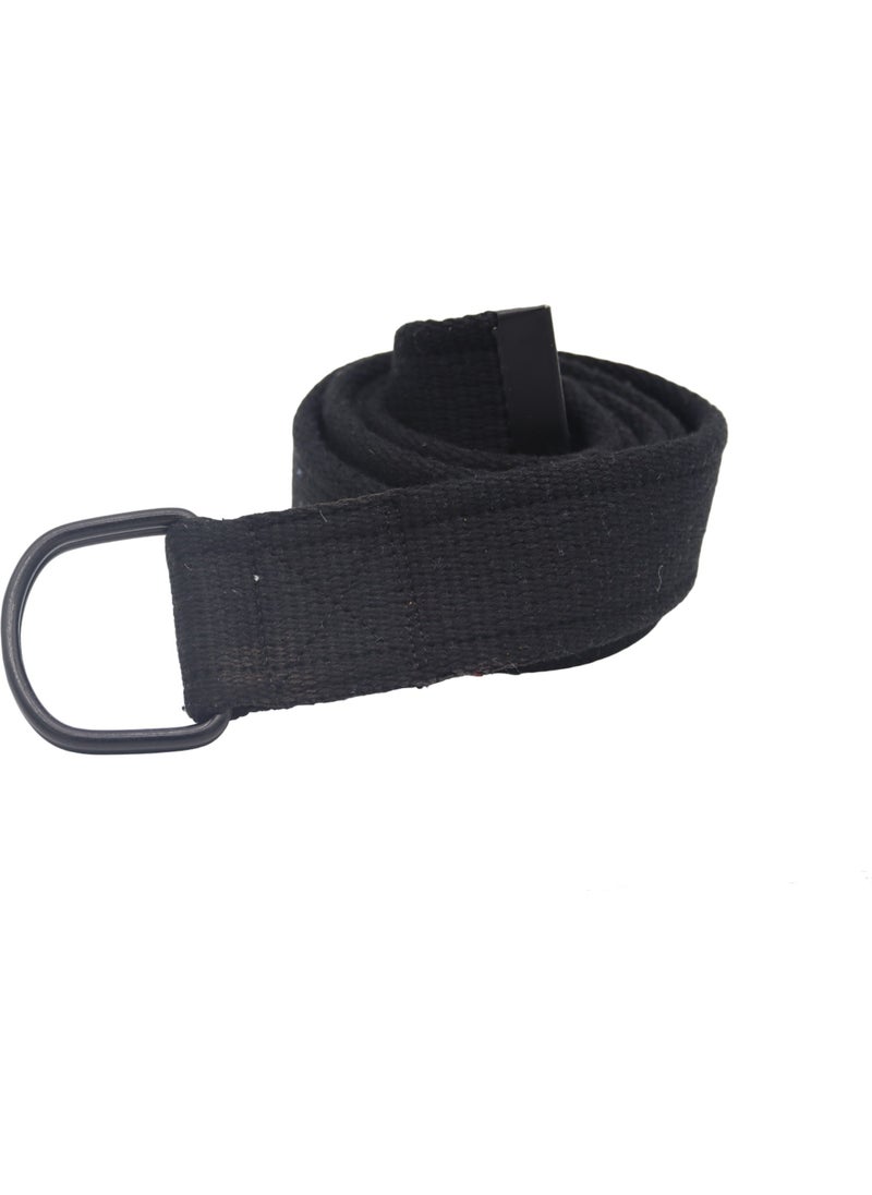 Anatolia Craft Black D Buckle Woven Men's Women's Young Black Tactical Sports Denim Canvas Belt  - Image 3