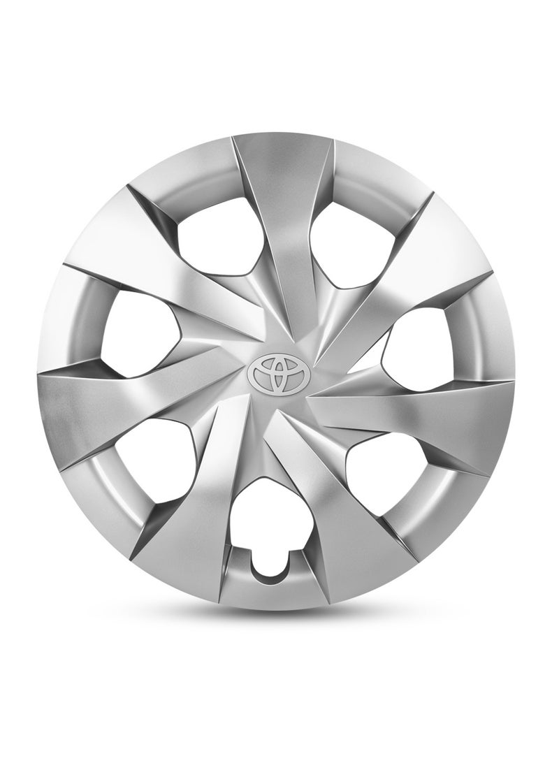 YARIS 2018 14 Inch Silver Wheel Covers for Toyota – ABS Hub Caps with A-Grade Retention Ring – Flexible Fiber Adjustable Fit – Snap-On Installation – Set of 4 for R14 Steel Rims