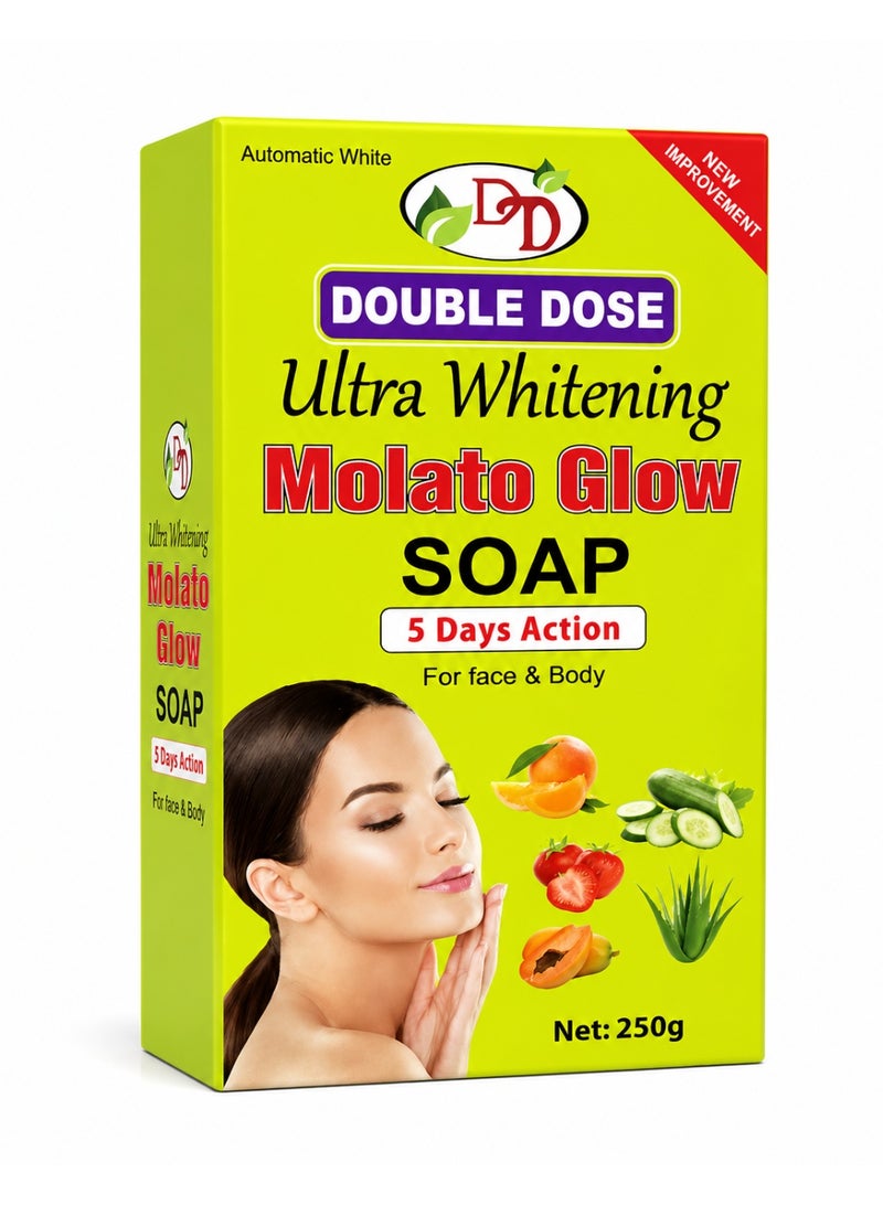 DOUBLE DOSE Molato Glow Ultra Whitening Soap for Face & Body - 250g - Image 1