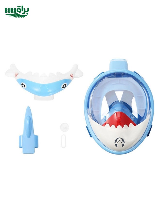 BURAQ - Cartoon Kids Full Dry Diving Mask Swimming Anti-Fog Snorkeling Mask, Size: XS(Hippo) - Image 1