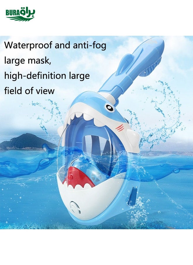 BURAQ - Cartoon Kids Full Dry Diving Mask Swimming Anti-Fog Snorkeling Mask, Size: XS(Hippo) - Image 1
