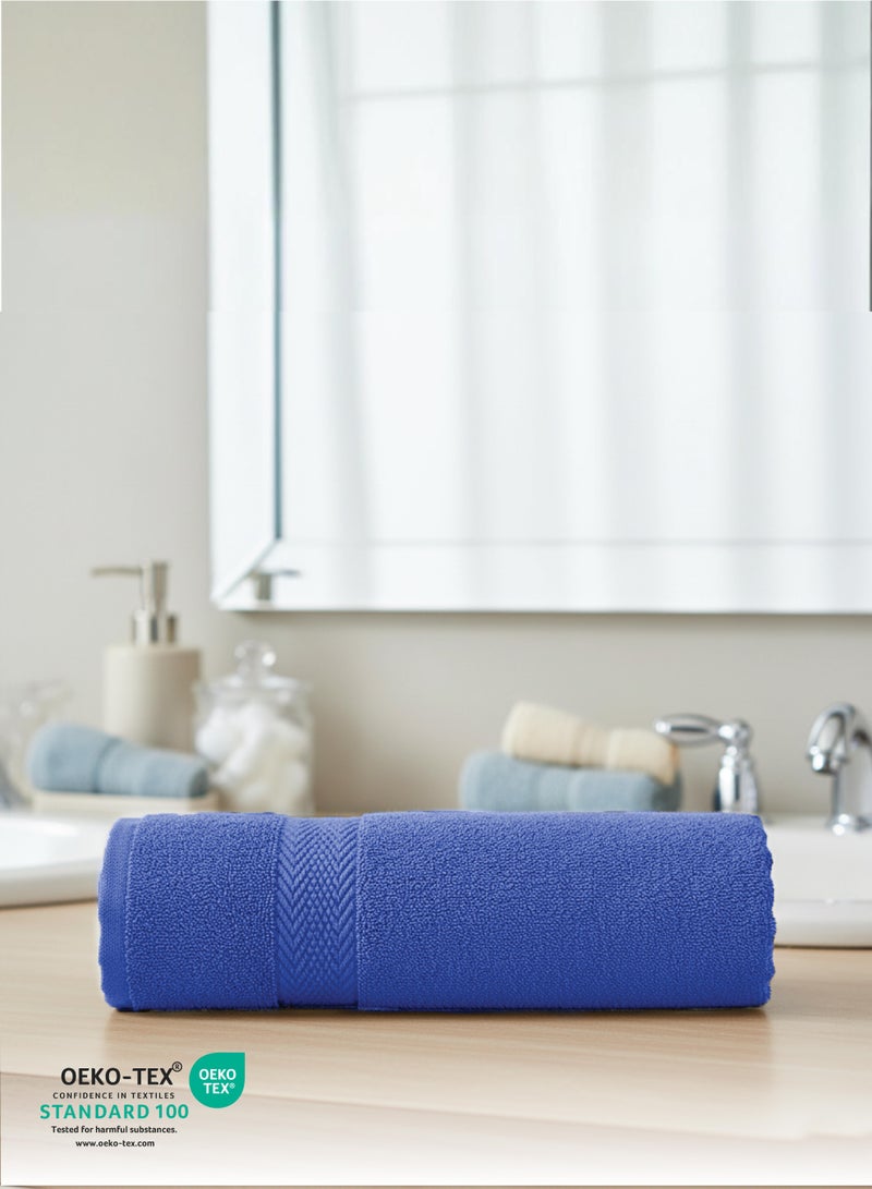 كوتون هوم Cotton Home Premium Cotton Towel 40x70cm Hand Towel 600 GSM Quick Dry Highly Absorbent Thick Bathroom SoftTowels for Bath And Spa Lightweight, Quick Dry and Durable Blue - Image 2