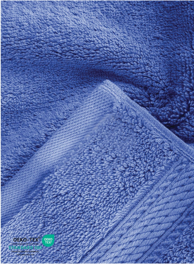 كوتون هوم Cotton Home Premium Cotton Towel 40x70cm Hand Towel 600 GSM Quick Dry Highly Absorbent Thick Bathroom SoftTowels for Bath And Spa Lightweight, Quick Dry and Durable Blue - Image 4