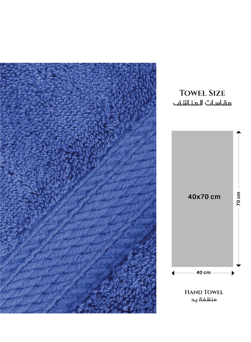 كوتون هوم Cotton Home Premium Cotton Towel 40x70cm Hand Towel 600 GSM Quick Dry Highly Absorbent Thick Bathroom SoftTowels for Bath And Spa Lightweight, Quick Dry and Durable Blue - Image 5
