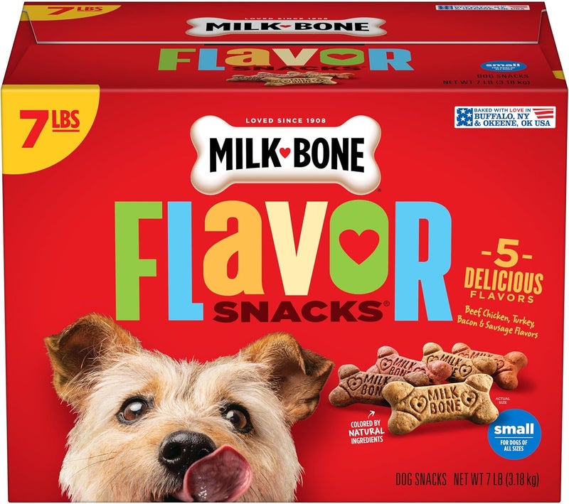 Milk-Bone Flavor Snacks Dog Treats - Small/Medium Biscuits, 7-Pound - Image 1