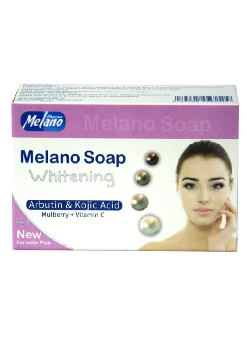 Melano Pharma Soap With Arbutin and Kojic Acid Mulberry Vitamin C for Whitening skin 100 gram  - Image 1