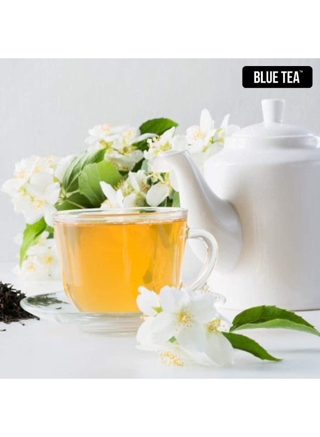الشاي الأزرق شاي الياسمين 30 جرام | 30 كوب | التخسيس وتخفيف التوتر | غير مر | فارم فريش | شاي أعشاب خالي من الكافيين | مضادات الأكسدة المرتكزة على الزهور | جرة PET قابلة لإعادة الاستخدام - Image 5