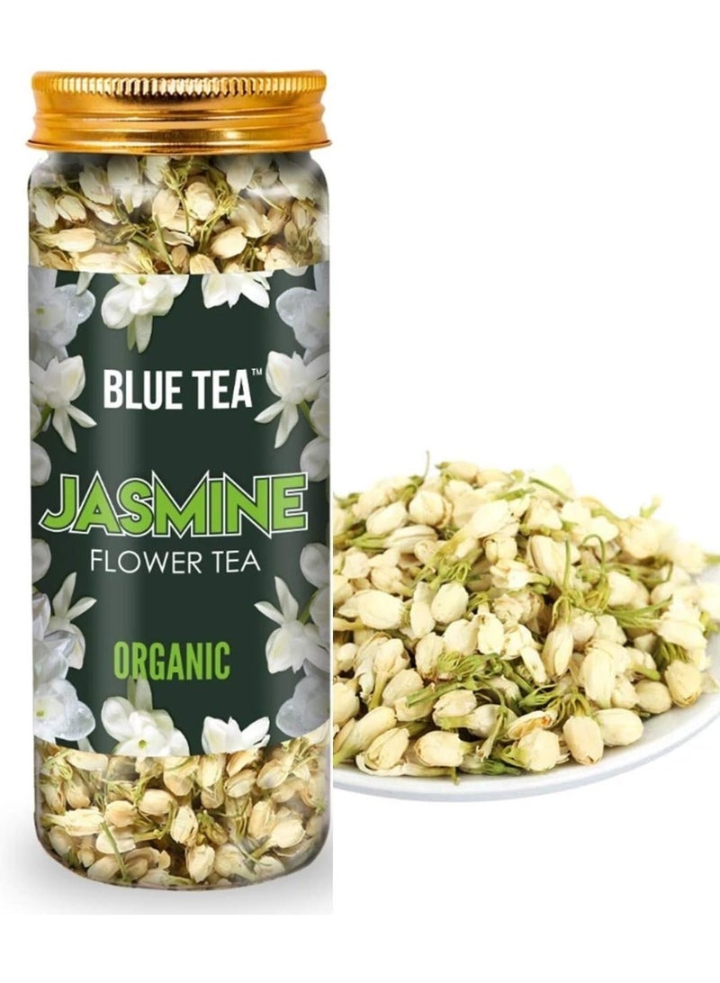 الشاي الأزرق شاي الياسمين 30 جرام | 30 كوب | التخسيس وتخفيف التوتر | غير مر | فارم فريش | شاي أعشاب خالي من الكافيين | مضادات الأكسدة المرتكزة على الزهور | جرة PET قابلة لإعادة الاستخدام - Image 1
