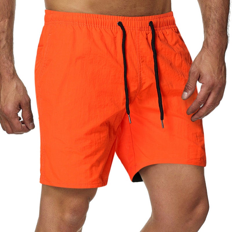 Foreign Trade Amazon 22 Summer Mens Casual Shorts Candy-colored Five-point Pants Mens Ten-color Waterproof Quick-drying Beach Pants Orange